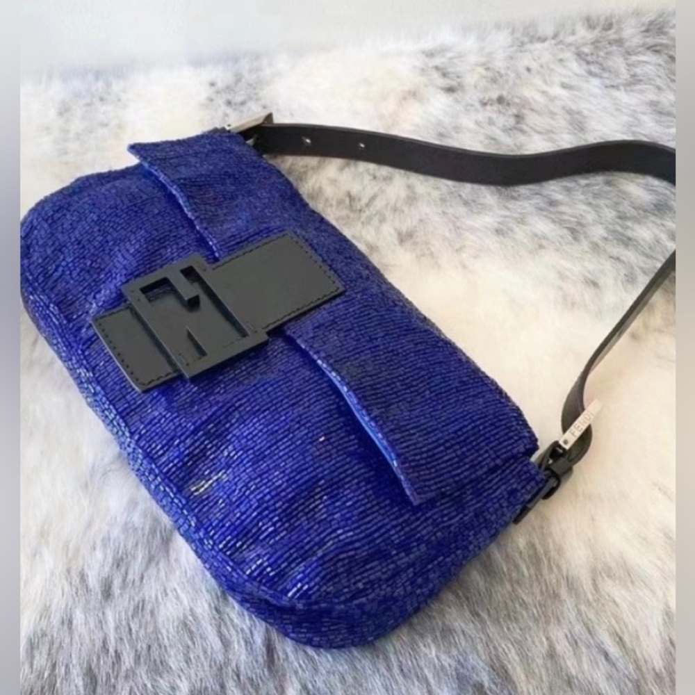 Authentic Fendi baguette beaded shoulder bag